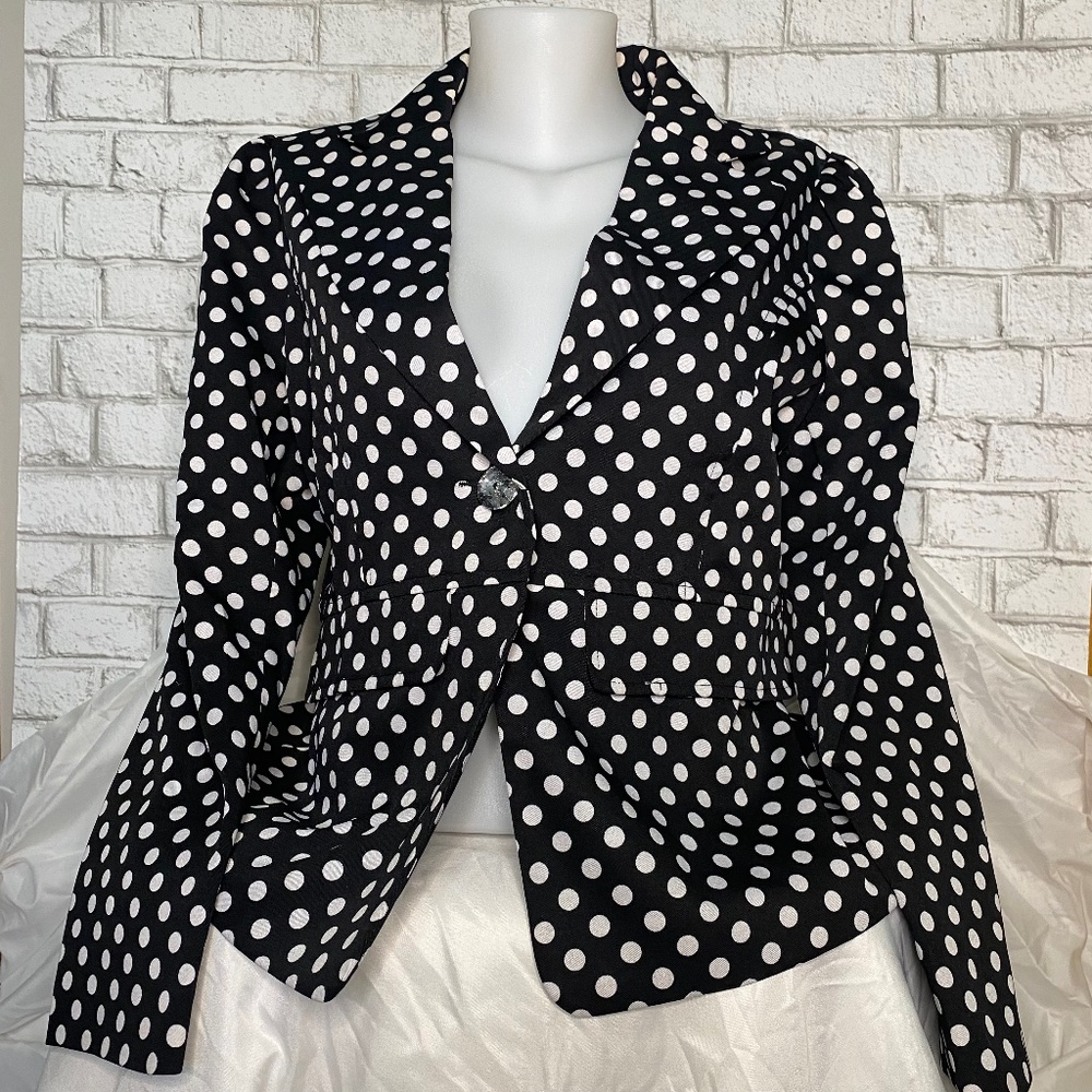 Polka dot Black & White Women’s Jacket Size 16
